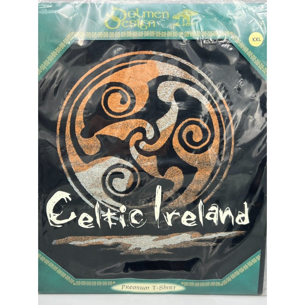 Dolmen Design Celtic Ireland Premium T-Shirt XXL Black & Gold - Picture 3 of 5
